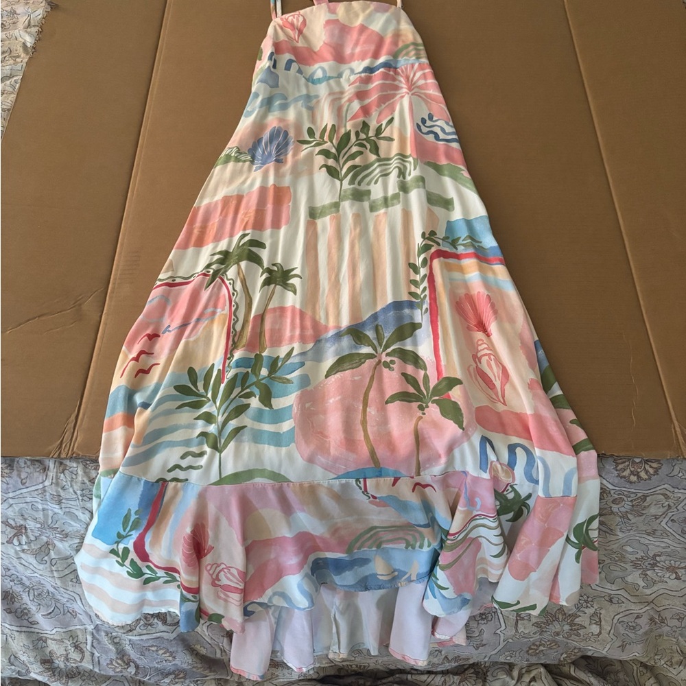 Tropical Print Maxi Dress